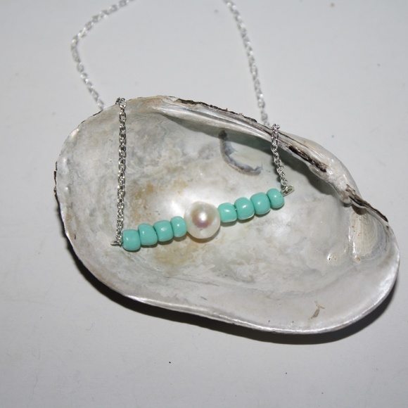 Natural Pearl and Coral Modern Necklace NWOT - Picture 3 of 5